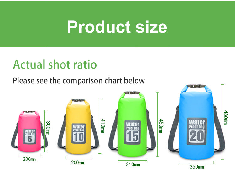 5L/10L/15L/20L/30L  Outdoor Sport PVC Waterproof Storage Dry Bag For Canoe Kayak Rafting Swimming Travel Kit Sack Backpack