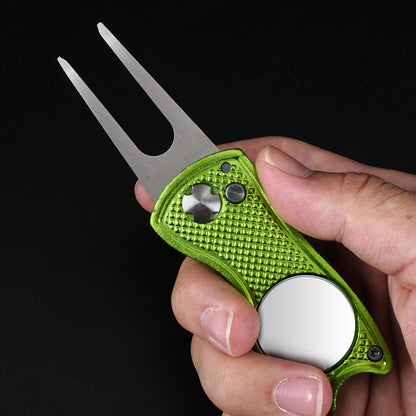 Golf Course Fork Folding Tools Metal Aluminum Handle Tools Gift Accessories Supplies